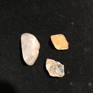 Trio of Polished and Raw Stones